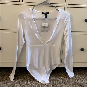 White Long-sleeve Body Suit